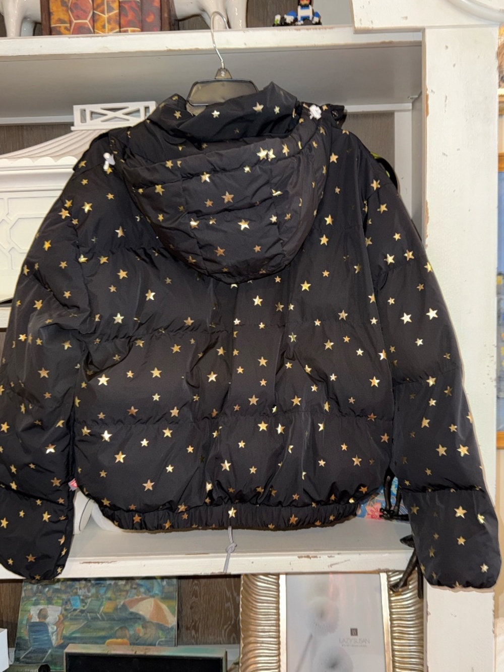 OOSC clothing Medium M black shining star puffer jacket - Picture 7 of 7